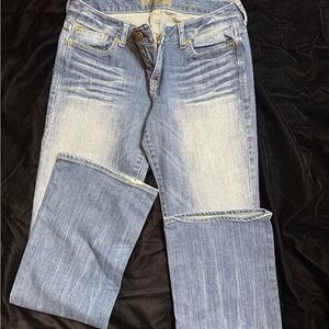 Express Light Blue Straight Leg Jeans